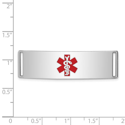 Sterling Silver Rhodium-plated Medical ID Plate