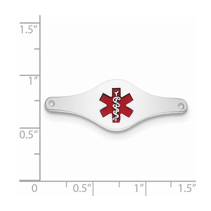 Sterling Silver Rhodium-plated Medical ID Plate