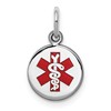 Sterling Silver Rhodium-plated Medical Charm