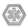 Sterling Silver Rhodium Non-enameled Attachable Emblem Medical Charm