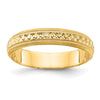 14k 3mm Design Etched Wedding Band Size 8.5