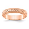 14k Rose Gold 3mm Design Etched Wedding Band Size 7