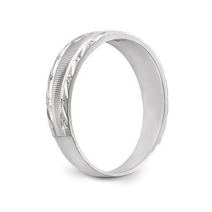 14k White Gold AA Quality .03 carat Diamond Trio Mens Complete Wedding Band