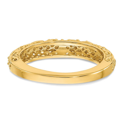 14k 3mm Filigree Wedding Band