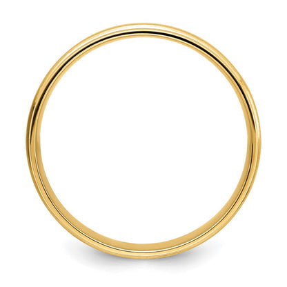 14k Yellow Gold 6mm Lightweight Comfort Fit Brushed Satin/Polished Grooved Edge Wedding Band Size 7