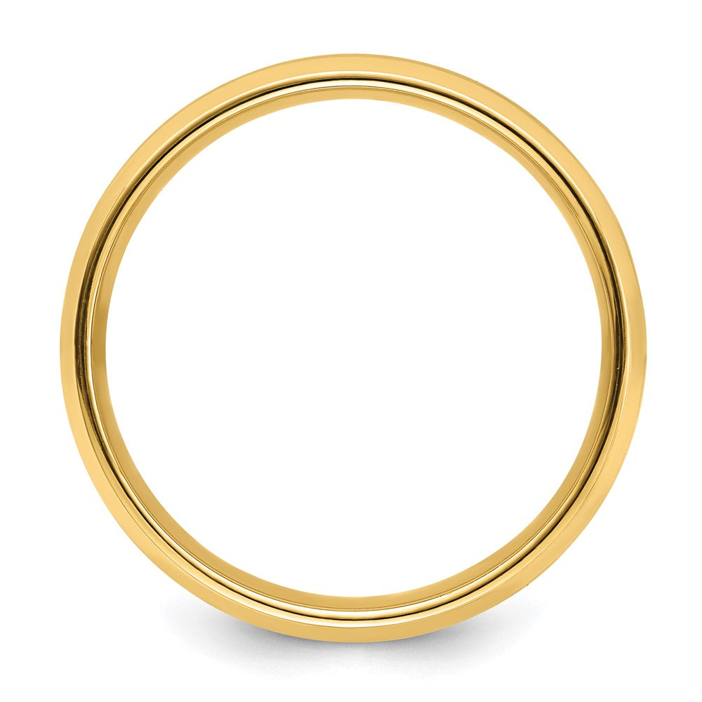14k Yellow Gold 6mm Standard Weight Comfort Fit Brushed Satin with Polished Beveled Edge Wedding Band Size 10