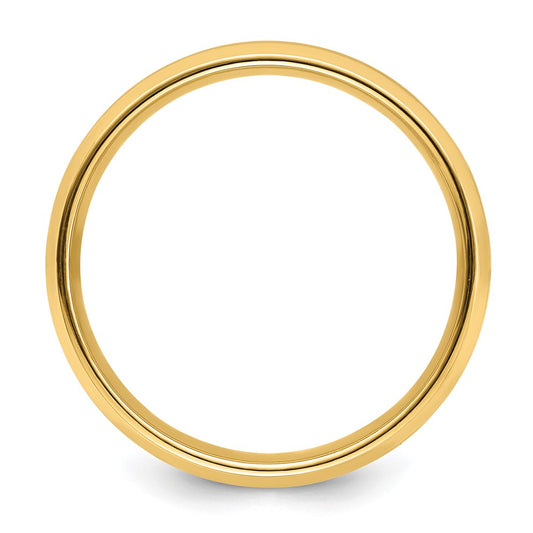 14k Yellow Gold 6mm Lightweight Comfort Fit Brushed Satin with Polished Beveled Edge Wedding Band Size 12.5