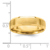 14k Yellow Gold 6mm Standard Weight Comfort Fit Brushed Satin with Polished Beveled Edge Wedding Band Size 12