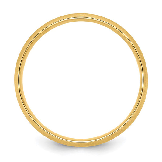 14k Yellow Gold 6mm Standard Weight Comfort Fit Brushed/Polished Center Line Wedding Band Size 10