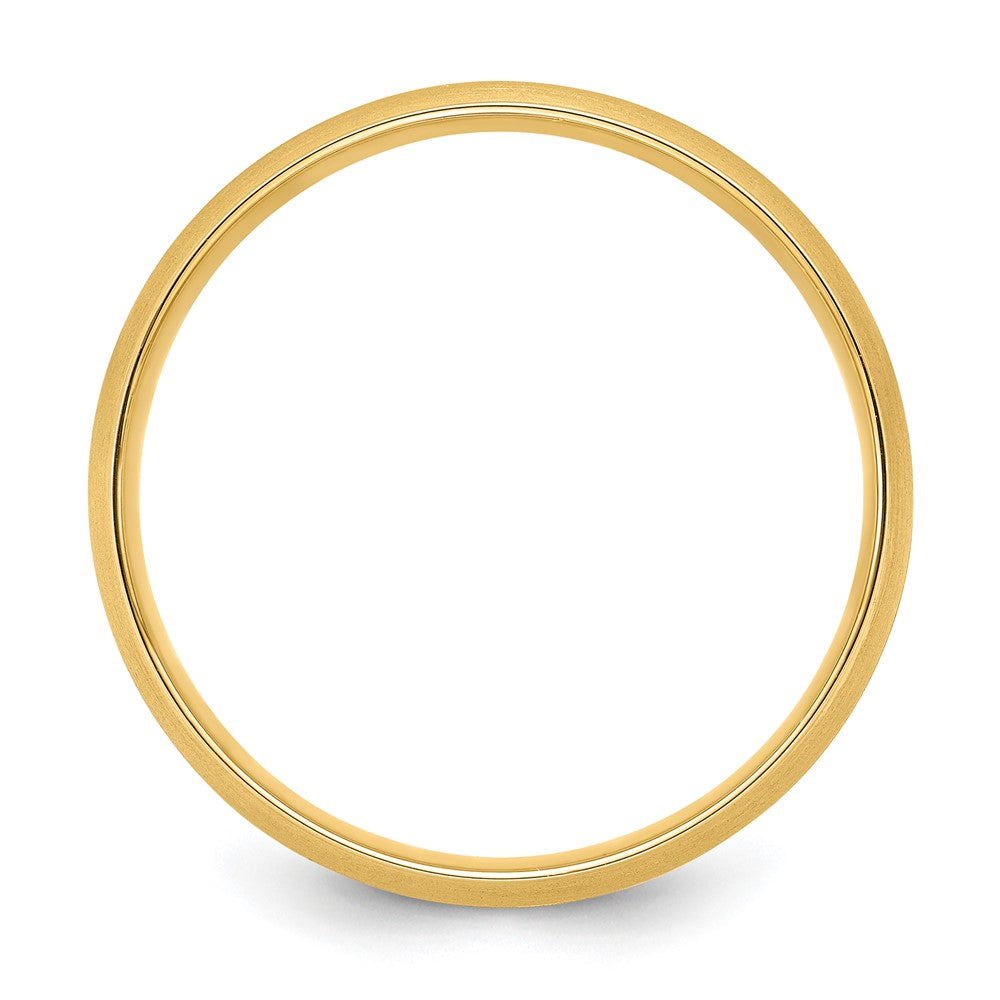 14k Yellow Gold 6mm Standard Weight Comfort Fit Brushed/Polished Center Line Wedding Band Size 10
