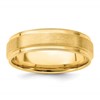 14k Yellow Gold 6mm Standard Weight Comfort Fit Brushed Satin Fancy Wedding Band Size 10