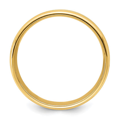 14k Yellow Gold 6mm Standard Weight Comfort Fit Brushed Satin with Center Groove Wedding Band Size 12.5