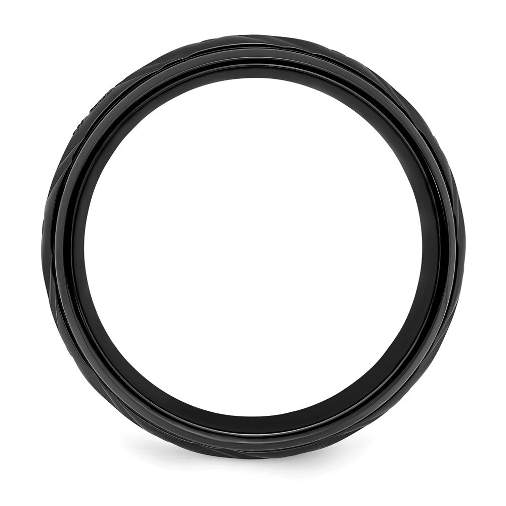 Chisel Black Zirconium Polished 8mm Band