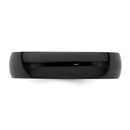 Chisel Black Zirconium Polished 6mm Band