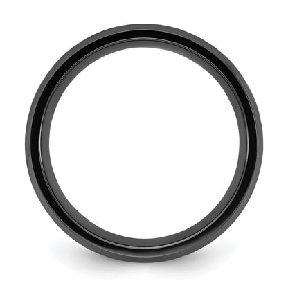 Chisel Black Zirconium Polished with Black Carbon Fiber Inlay 8mm Band