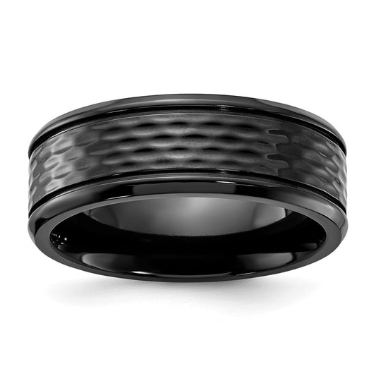 Chisel Black Zirconium Polished 8mm Band