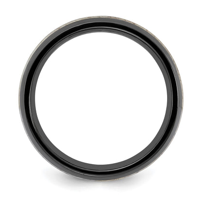 Chisel Black Zirconium Polished with White Antler Inlay 8.00mm Band