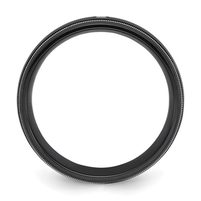 Chisel Black Zirconium Brushed with CZ 8mm Band