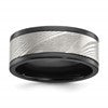 Chisel Black Zirconium Polished with Damascus Inlay 9mm Band