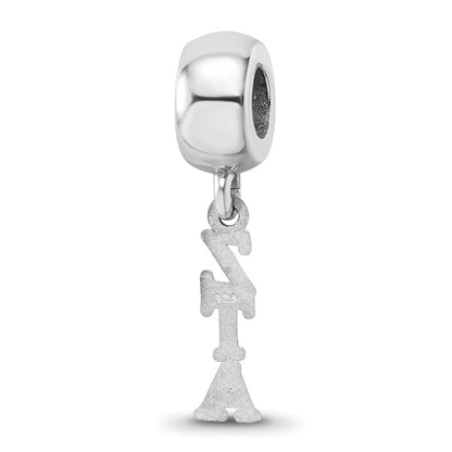 Sterling Silver Rhodium-plated LogoArt Zeta Tau Alpha Vertical Letters Bead
