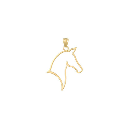 10k Cut-out Horse Head Profile Pendant