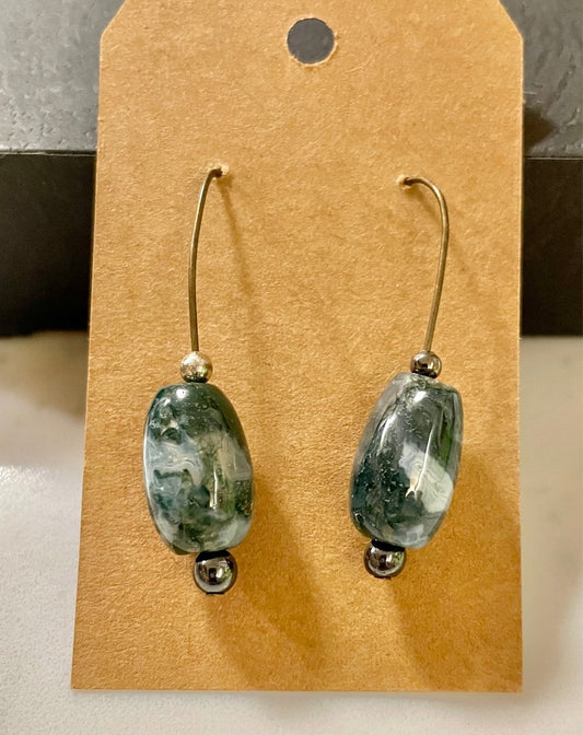 Green Glass Earrings