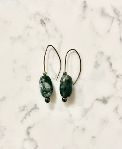 Green Glass Earrings