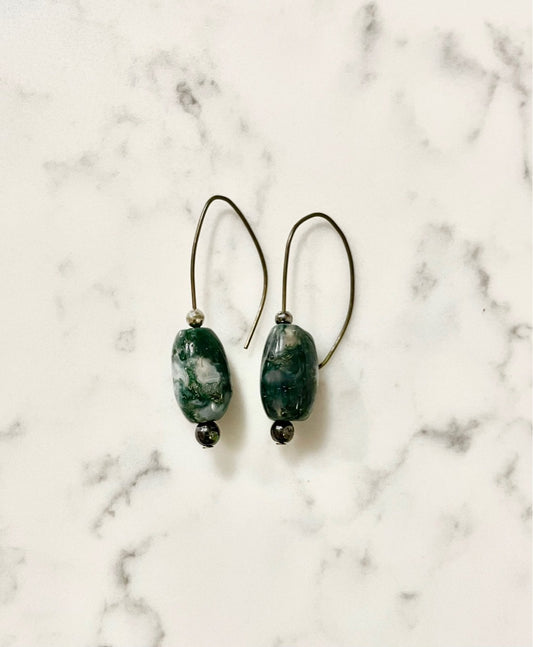 Green Glass Earrings
