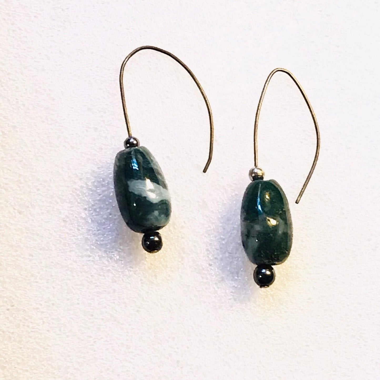 Green Glass Earrings