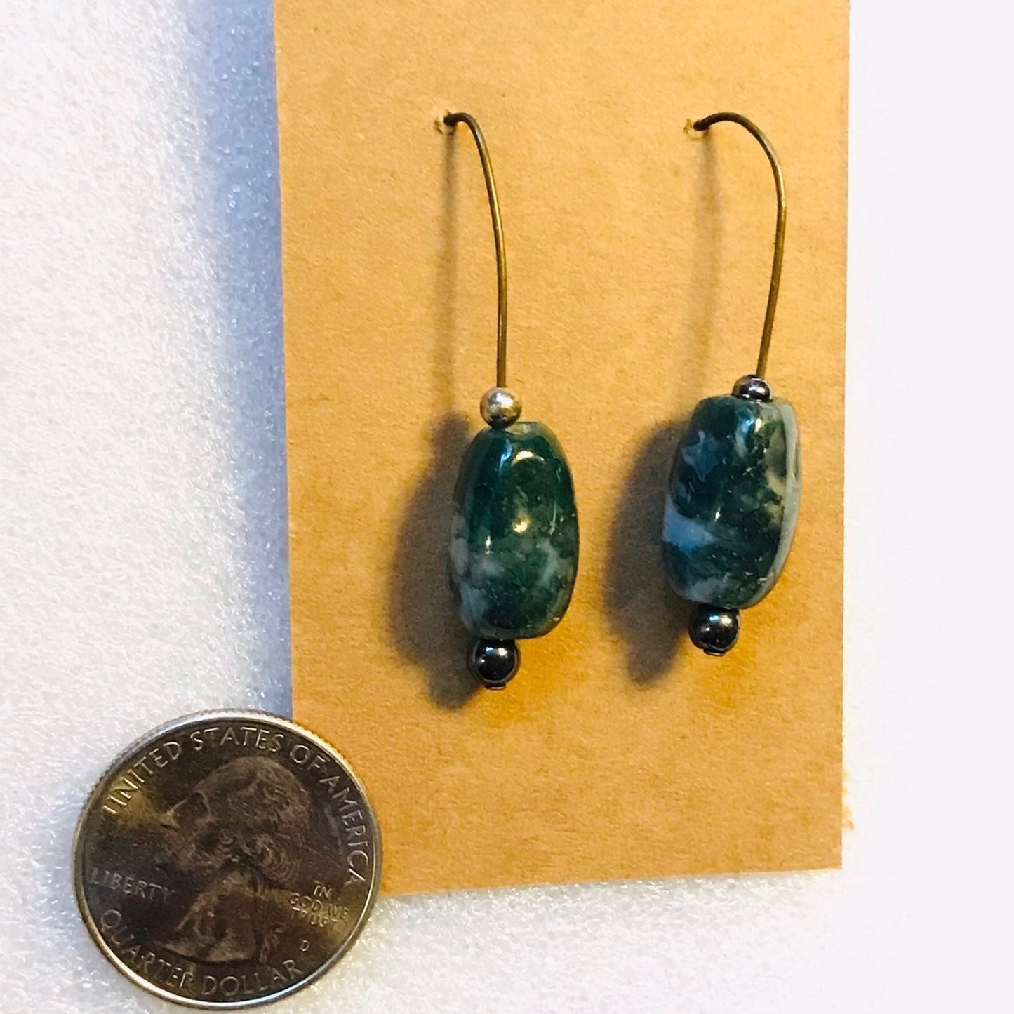 Green Glass Earrings