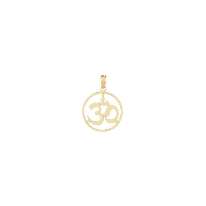 10K Cut-out Round Frame Yoga Om Symbol Pendant