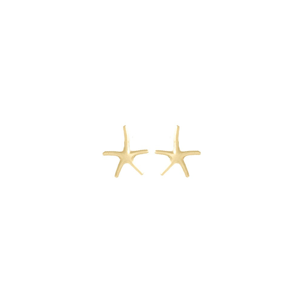 10k Polished Mini Starfish Post Earrings