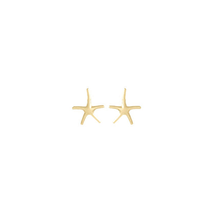 10k Polished Mini Starfish Post Earrings