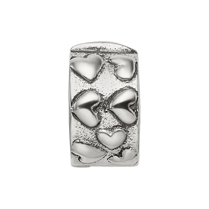 Sterling Silver Reflections Hinged Hearts Clip Bead