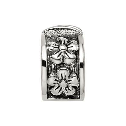 Sterling Silver Reflections Hinged Floral Clip Bead