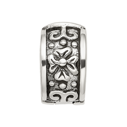 Sterling Silver Reflections Hinged Floral Clip Bead