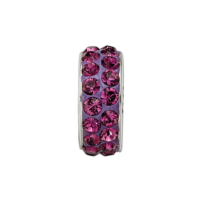 Sterling Silver Reflections Feb Double Row Preciosa Crystal Bead