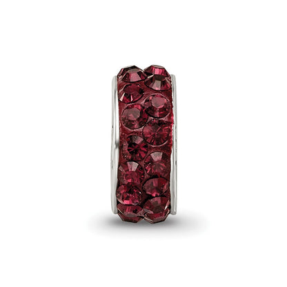 Sterling Silver Reflections June Double Row Red Preciosa Crystal Bead