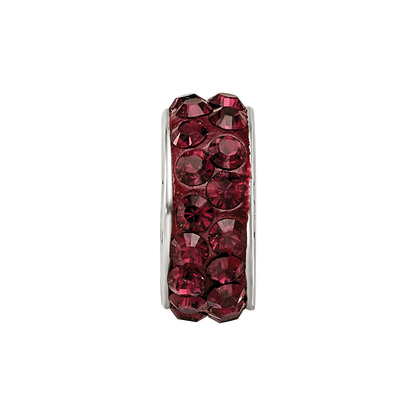 Sterling Silver Reflections June Double Row Red Preciosa Crystal Bead