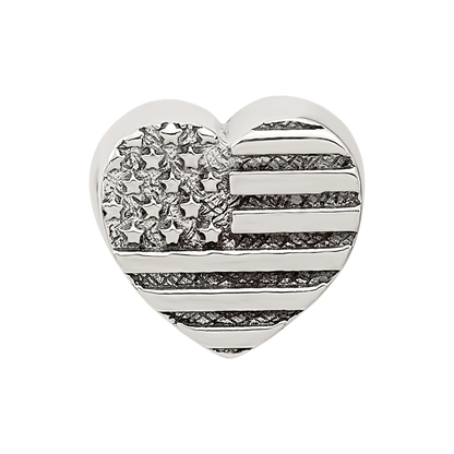 Sterling Silver Reflections Heart Flag Bead