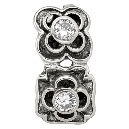 Sterling Silver Reflections CZ Connector Bead