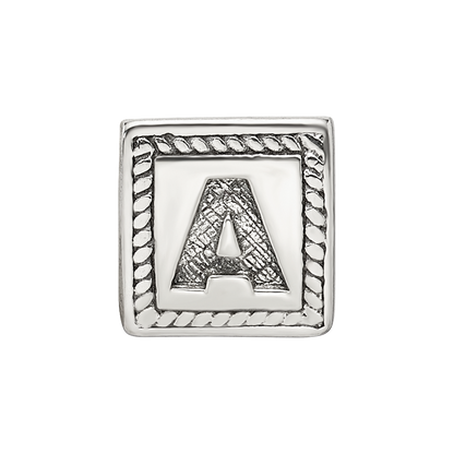 Sterling Silver Reflections Letter A Triangle Block Bead