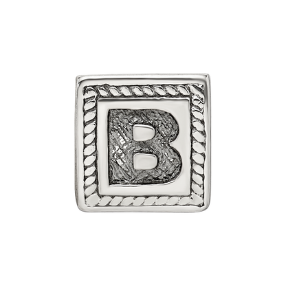 Sterling Silver Reflections Letter B Triangle Block Bead