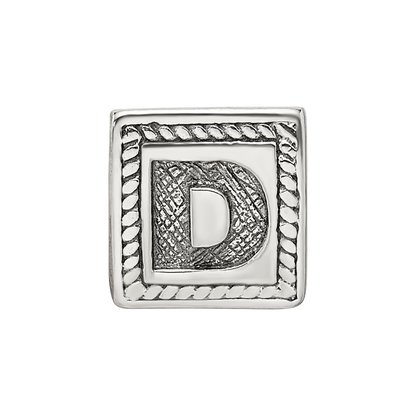 Sterling Silver Reflections Letter D Triangle Block Bead