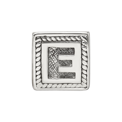 Sterling Silver Reflections Letter E Triangle Block Bead