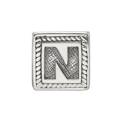Sterling Silver Reflections Letter N Triangle Block Bead