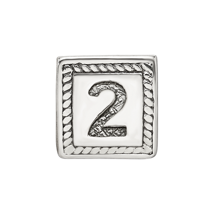 Sterling Silver Reflections Number 2 Triangle Block Bead
