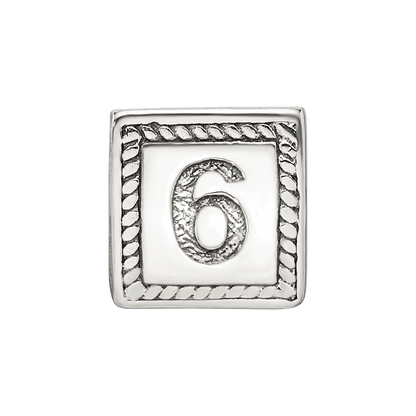 Sterling Silver Reflections Number 6 Triangle Block Bead