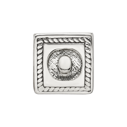 Sterling Silver Reflections Letter O Triangle Block Bead