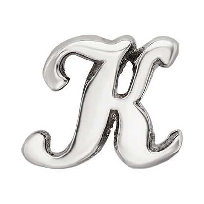 Sterling Silver Reflections Letter K Script Bead